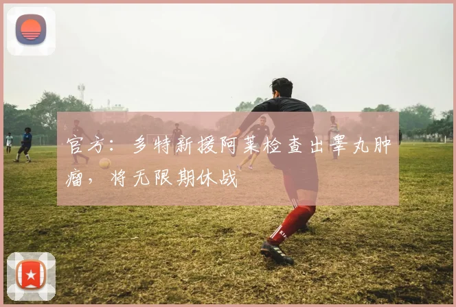 官方：多特新援阿莱检查出睾丸肿瘤，将无限期休战