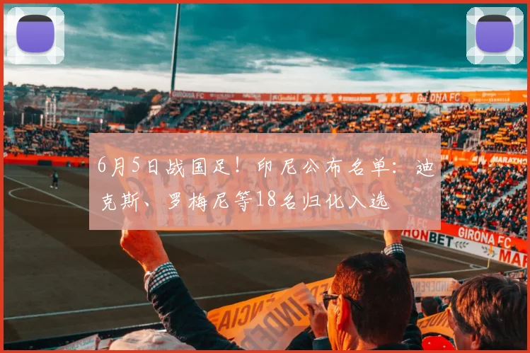 6月5日战国足！印尼公布名单：迪克斯、罗梅尼等18名归化入选